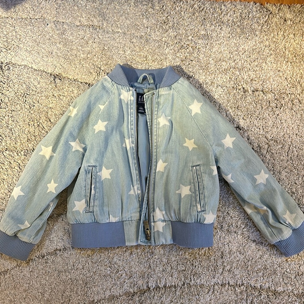 Baby Gap Washed Denim Jacket with Stars - Picture 2 of 4